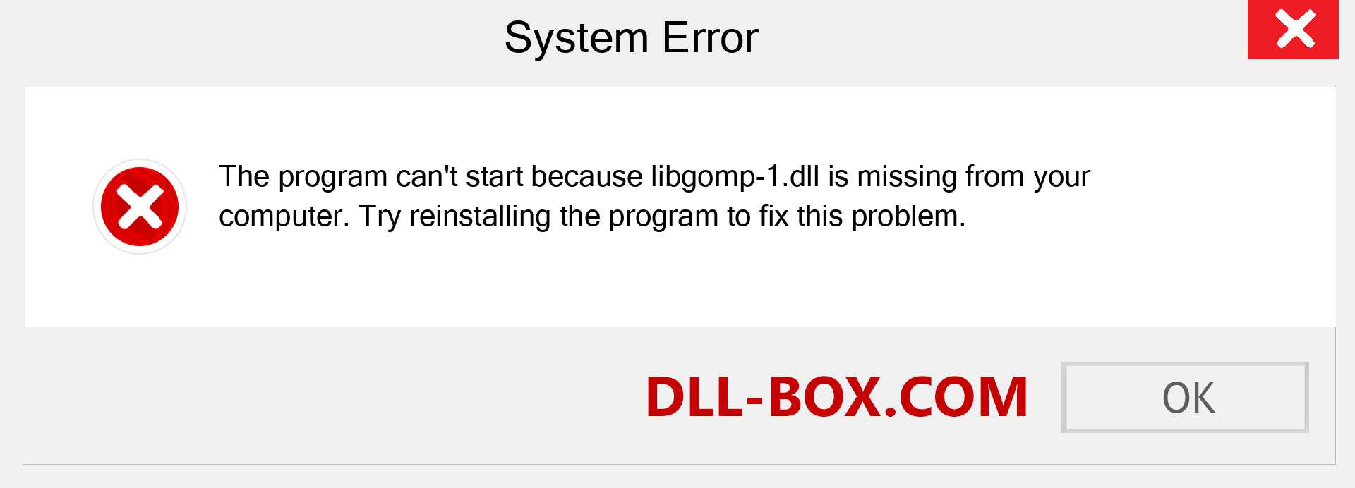  libgomp-1.dll file is missing?. Download for Windows 7, 8, 10 - Fix  libgomp-1 dll Missing Error on Windows, photos, images